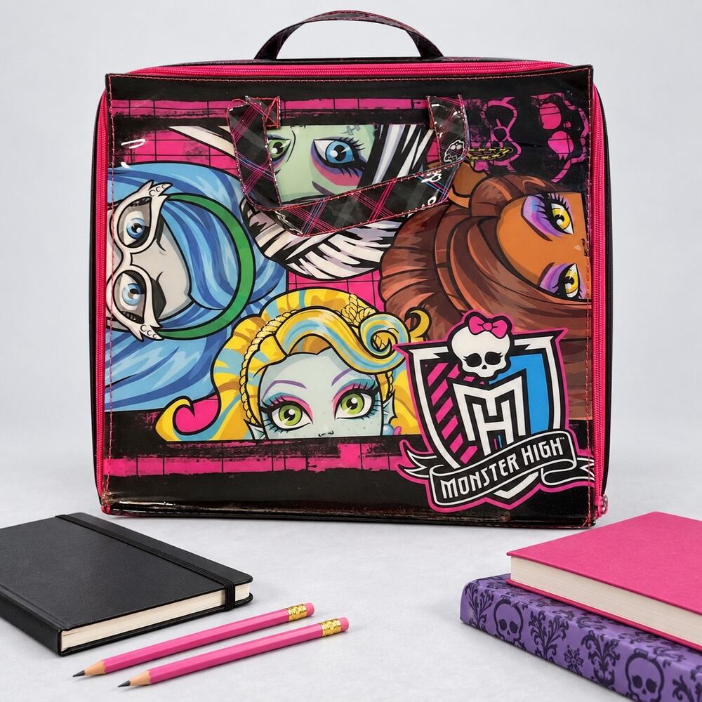 Monster High Doll Carrying Case Zip Around Tote Storage Bag G1 13x13